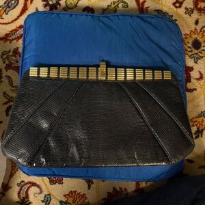 Judith Leiber Black and Gold Clutch